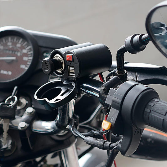 Motorcycle USB Charger Socket and Lighter