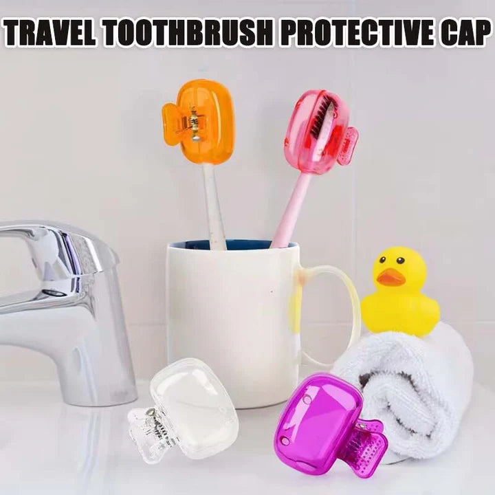 Portable Toothbrush Protector Covering Clips