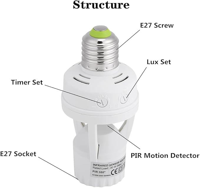 Motion Sensor Light Bulb Holder