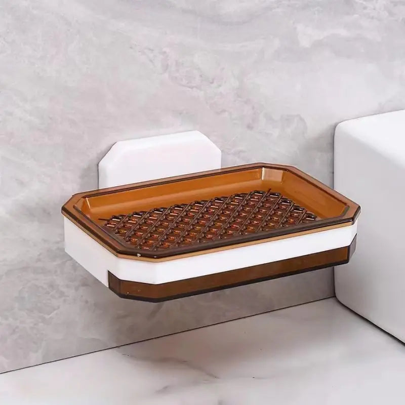 Wall Mounted Double Soap Dish with Draining Tray