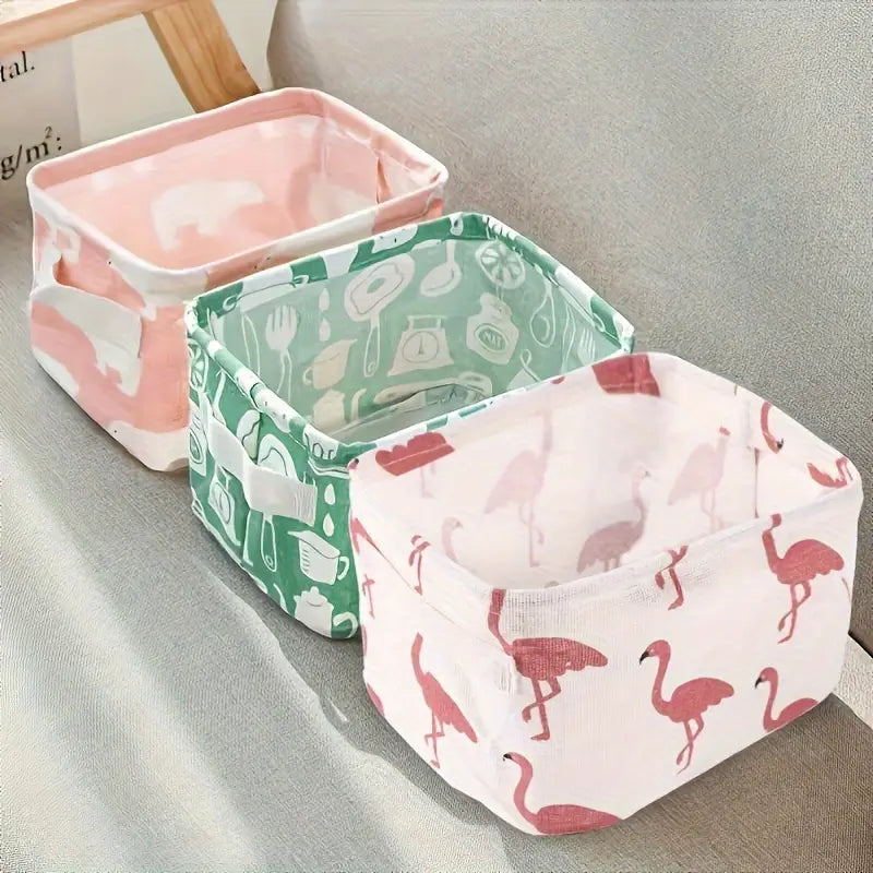 Foldable Mini Fabric Storage Basket