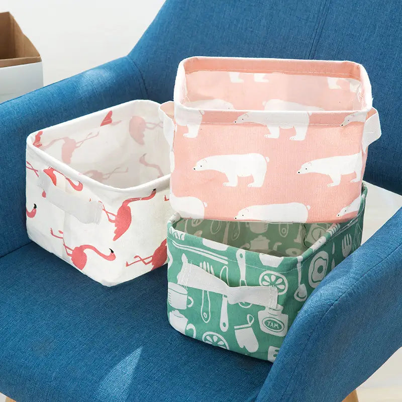 Foldable Mini Fabric Storage Basket