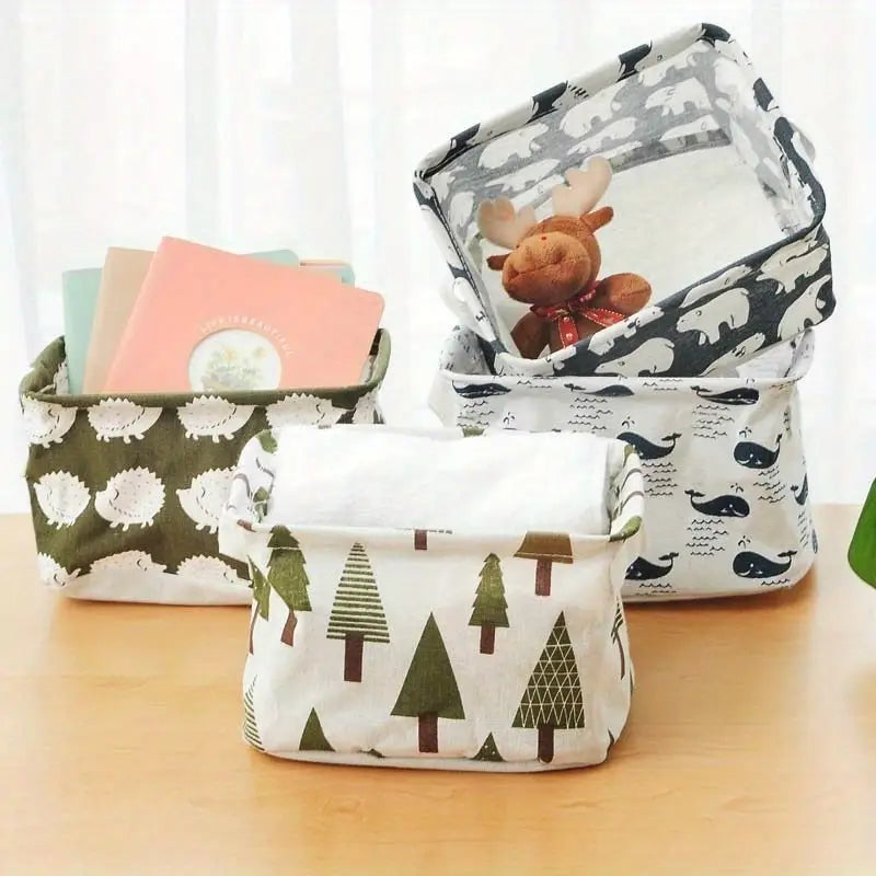 Foldable Mini Fabric Storage Basket