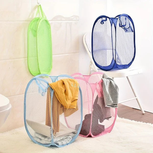 Foldable Nylon Laundry Storage Basket