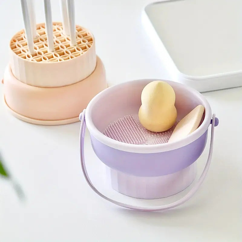 3 In 1 Silicone Cosmetic Brush Cleaner Bowl