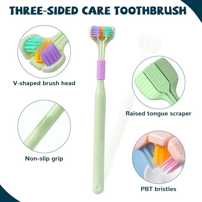 Three sided Soft Bristle Toothbrush