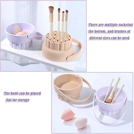 3 In 1 Silicone Cosmetic Brush Cleaner Bowl