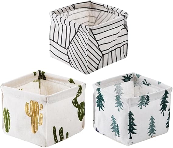 Foldable Mini Fabric Storage Basket