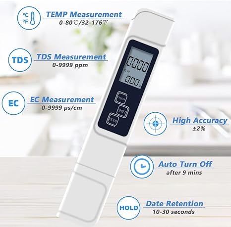 TESTER FOR WATER QUALITY AND TEMPERATURE