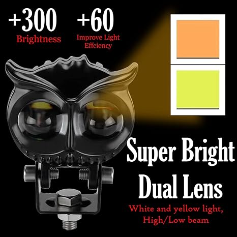 Owl Shape Motorcycle Dual Colour Fog Light