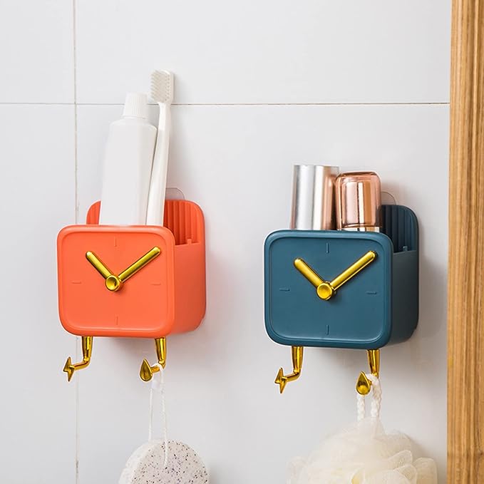 Wall Mounted Clock Style Accessories Holder With Hooks