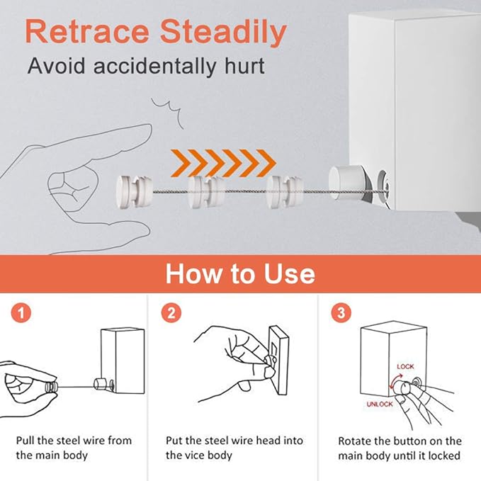 Retractable Clothesline with Secure Lock