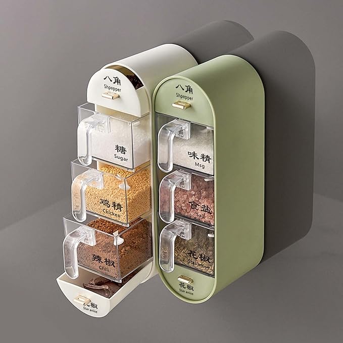 Wall-Mounted 05 Layer Kitchen Spices Organizer