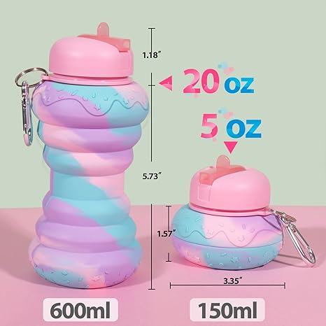 Foldable and Compressable Silicone Water Bottle