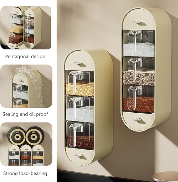 Wall-Mounted 05 Layer Kitchen Spices Organizer