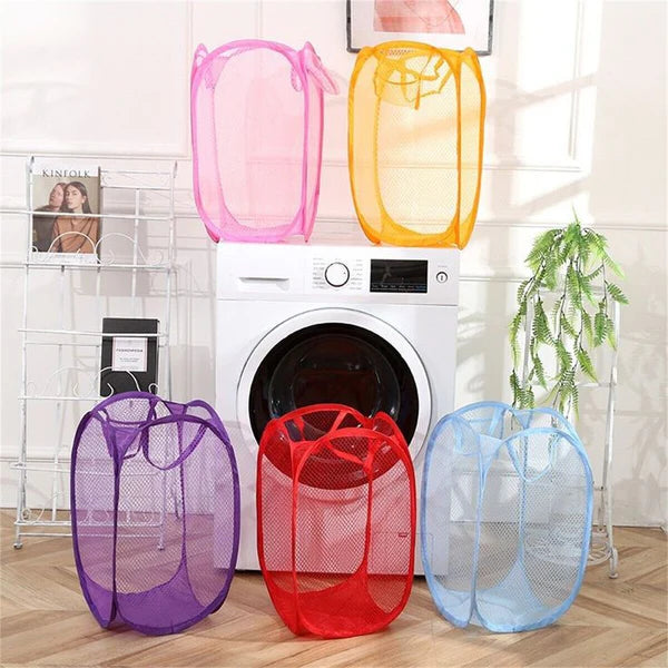 Foldable Nylon Laundry Storage Basket