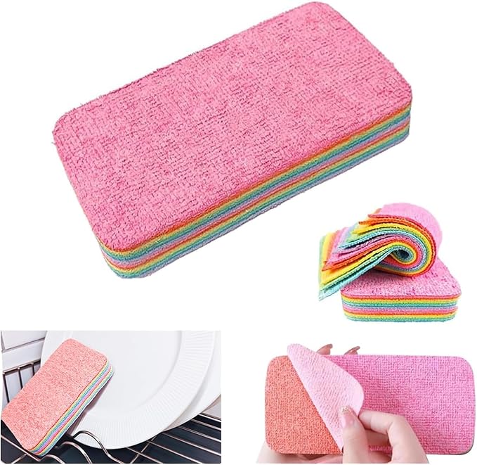 Rainbow Multi Layer Cleaning Reusable Rags