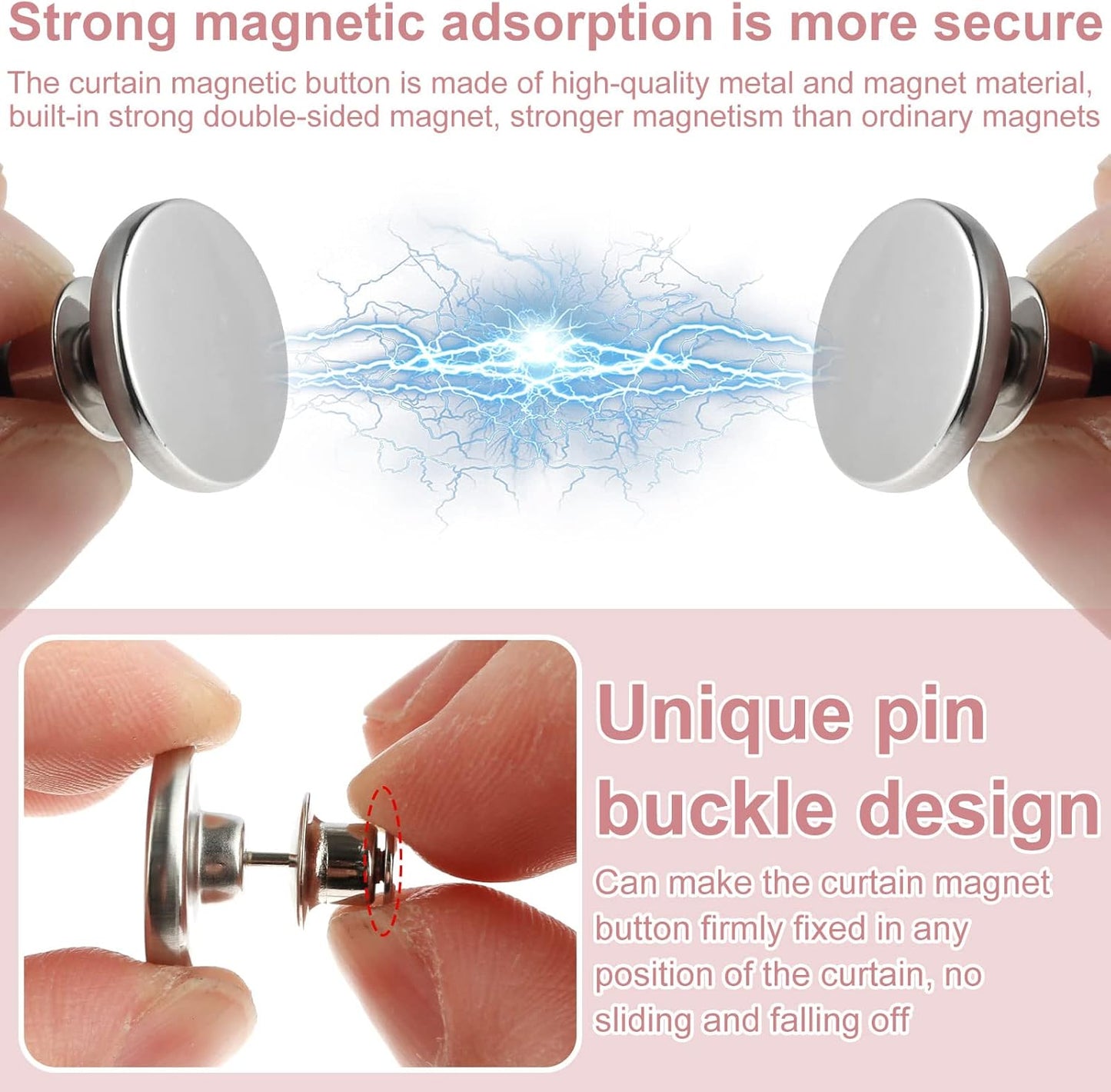 Magnetic Curtain Button Buckle Set