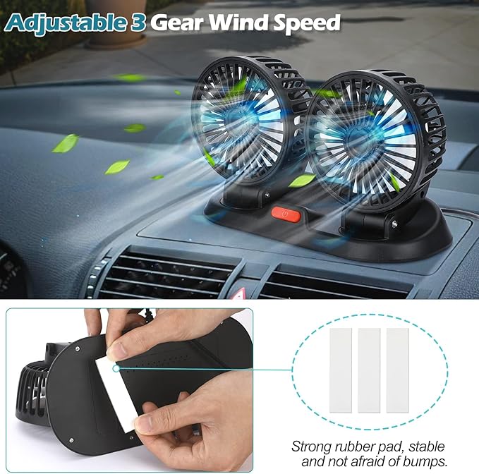 Car Dual Head Cooling Fan