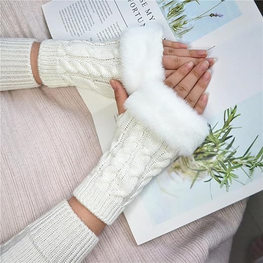 Half Finger Faux Fur Gloves