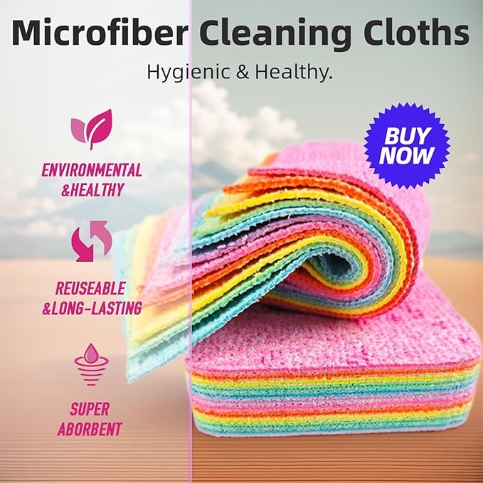 Rainbow Multi Layer Cleaning Reusable Rags