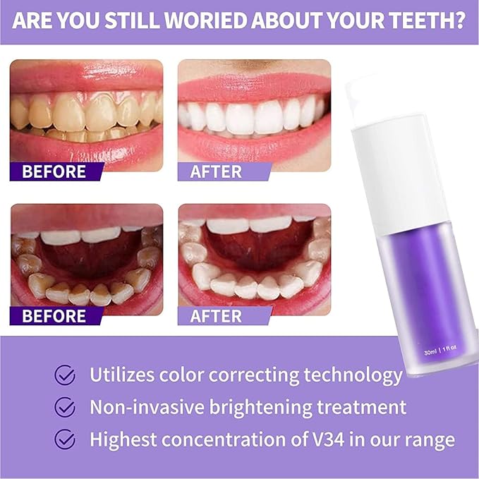 Dental Purple Toothpaste for Teeth Whitening