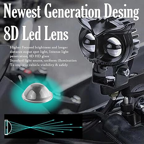 Owl Shape Motorcycle Dual Colour Fog Light