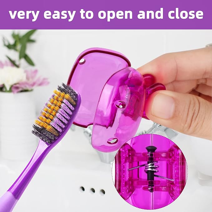 Portable Toothbrush Protector Covering Clips