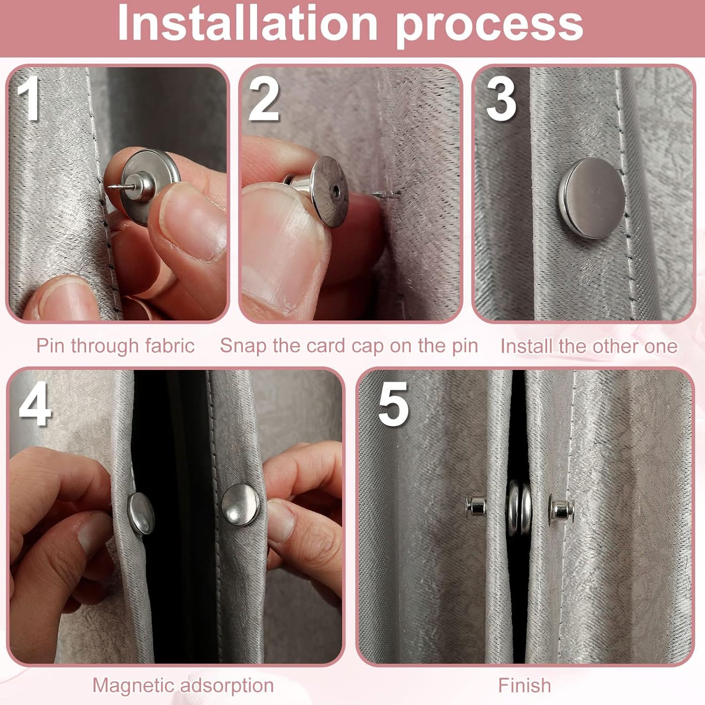 Magnetic Curtain Button Buckle Set