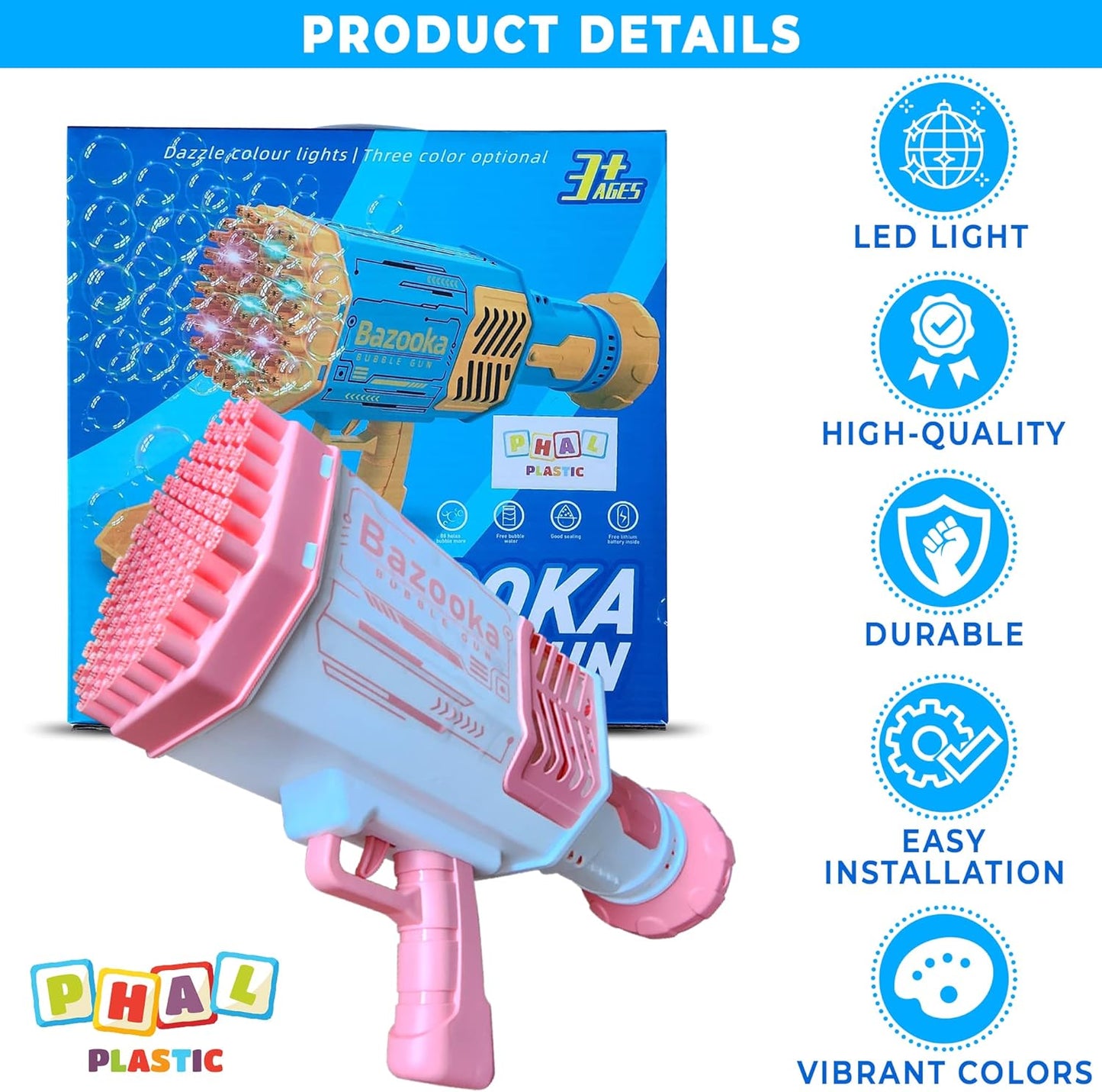 2 IN 1 BAZOOKA BUBBLE GUN