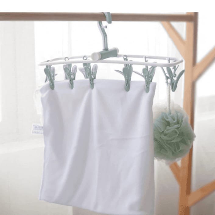 12 Clip Folding Drying Rack