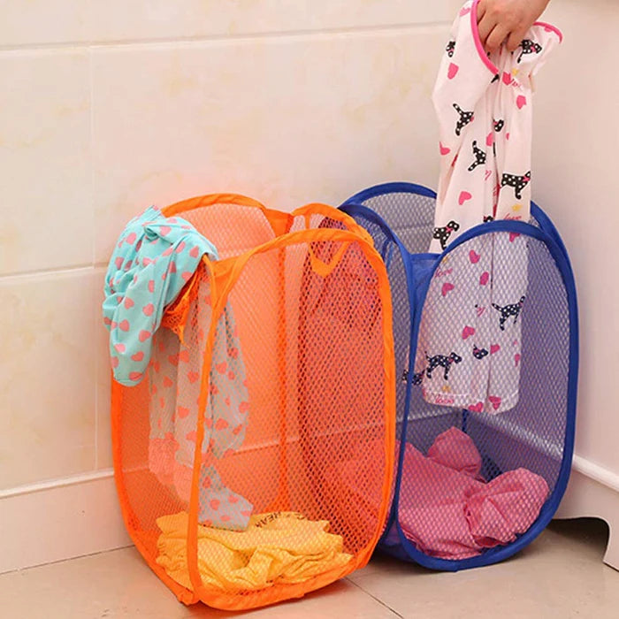 Foldable Nylon Laundry Storage Basket