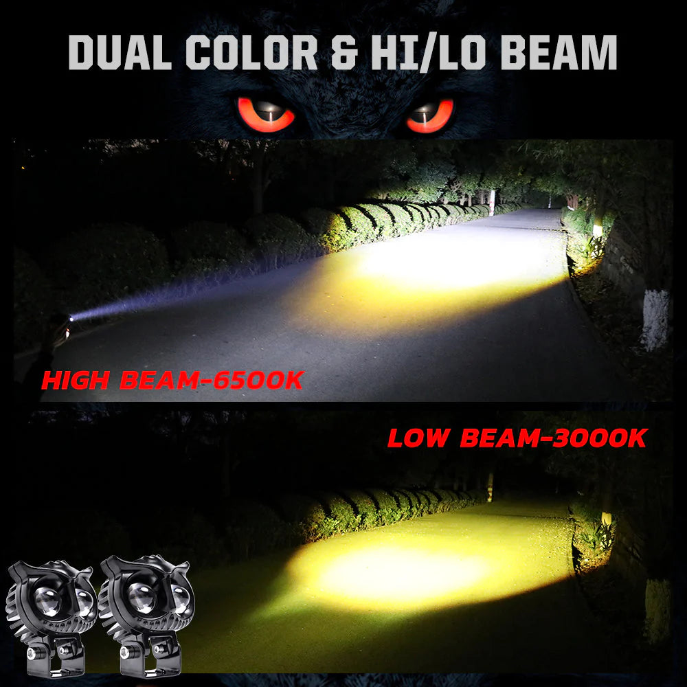 Owl Shape Motorcycle Dual Colour Fog Light