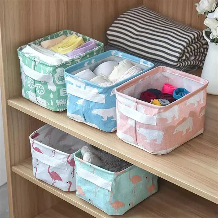 Foldable Mini Fabric Storage Basket