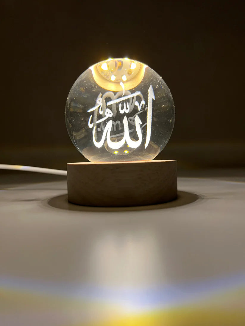 3D Crystal Ball Lamp Different Design for Muslim Lovers