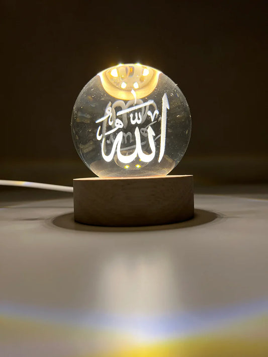 3D Crystal Ball Lamp Different Design for Muslim Lovers