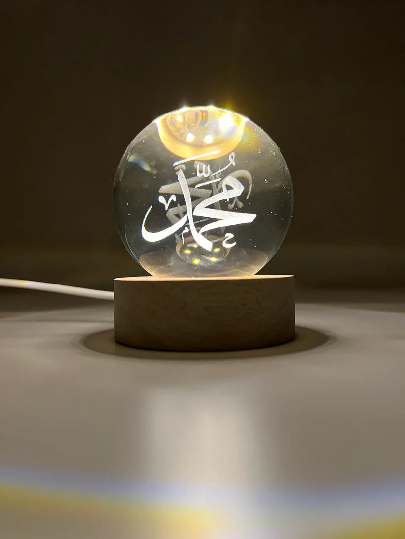 3D Crystal Ball Lamp Different Design for Muslim Lovers