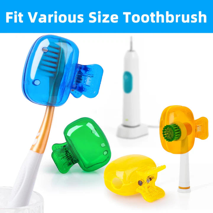 Portable Toothbrush Protector Covering Clips