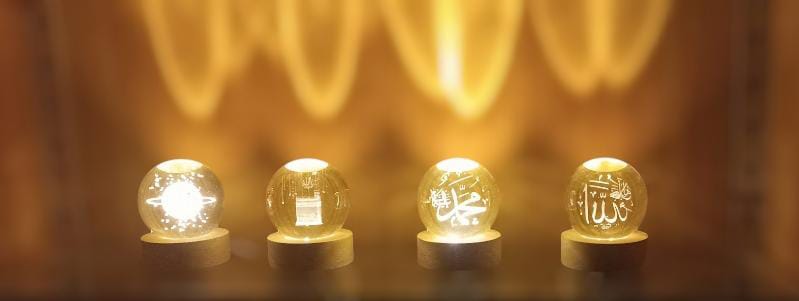 3D Crystal Ball Lamp Different Design for Muslim Lovers