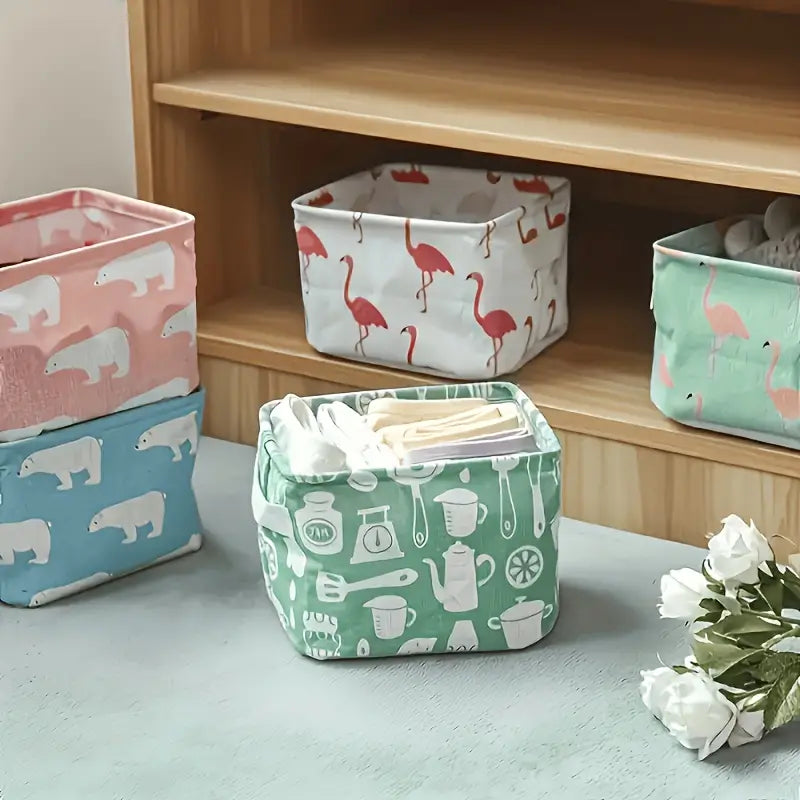 Foldable Mini Fabric Storage Basket