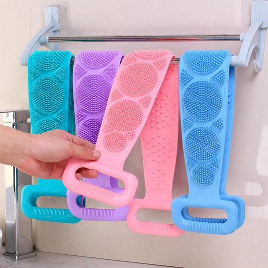 Silicone Back Scrubber Soft Loofah Bath Towel Bath Belt