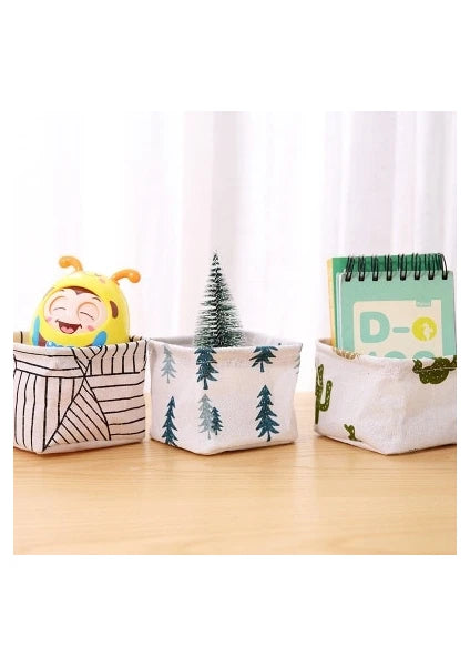 Foldable Mini Fabric Storage Basket