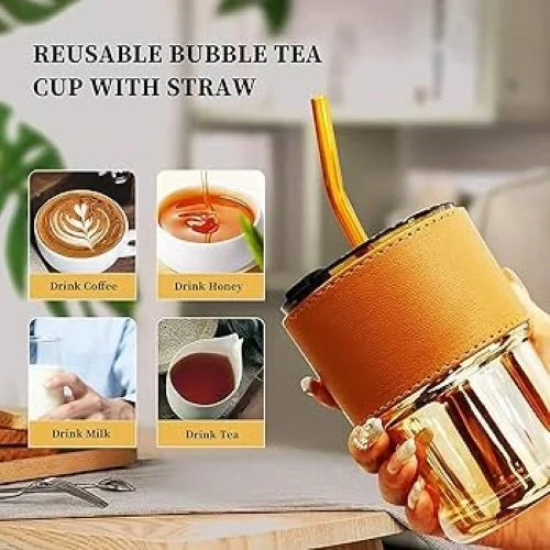 Re-Usable Heat and Cold Resistant Coffee Glass Mugs