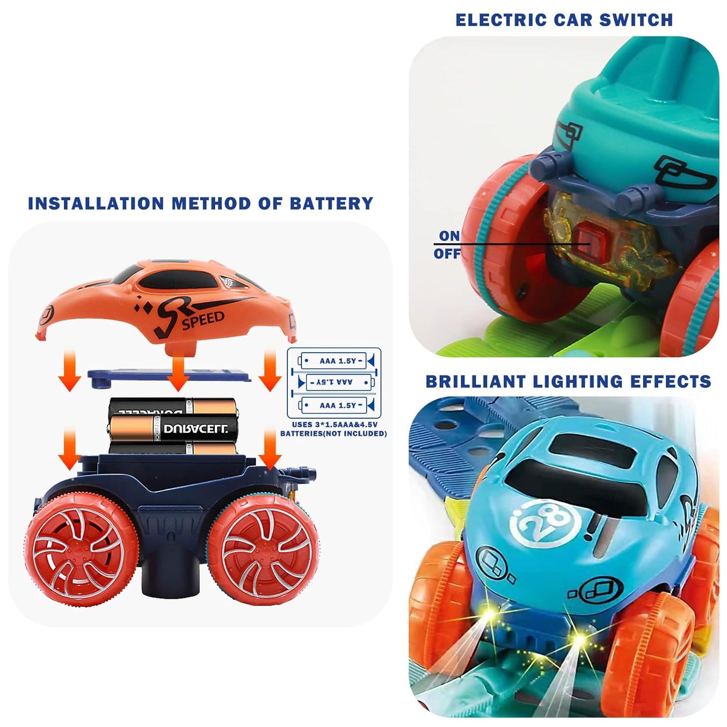 Rechargeable LED Light-Up Race Car Set for Kids