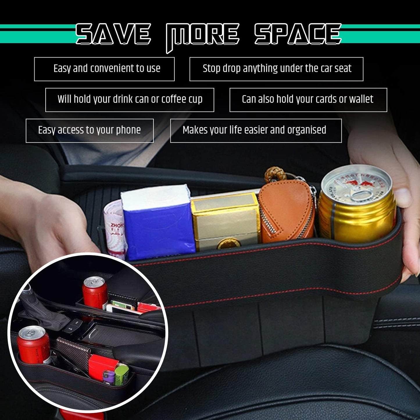 Car Seat Gap Filler Organizer ( 1 Pair Set )