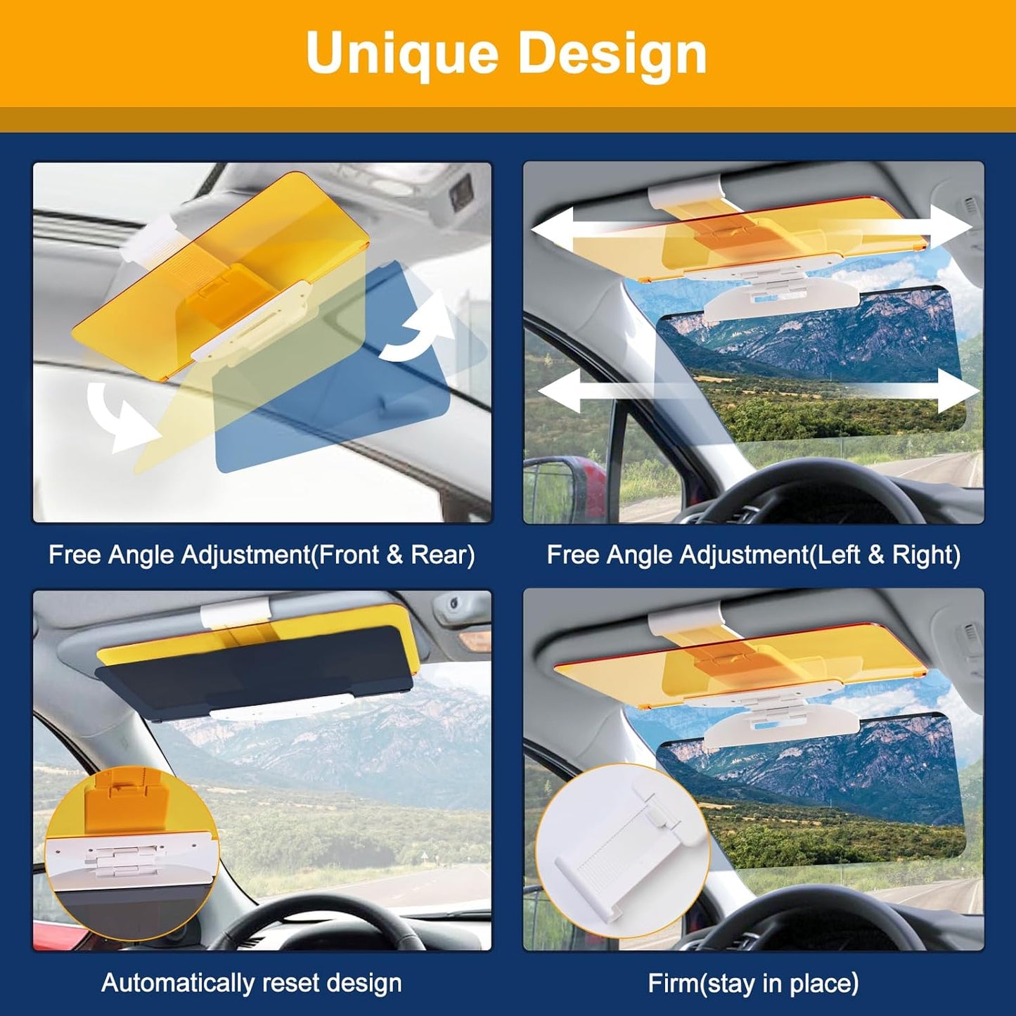 Anti-Glare Safety Day and Night Driving Car Visor Extender