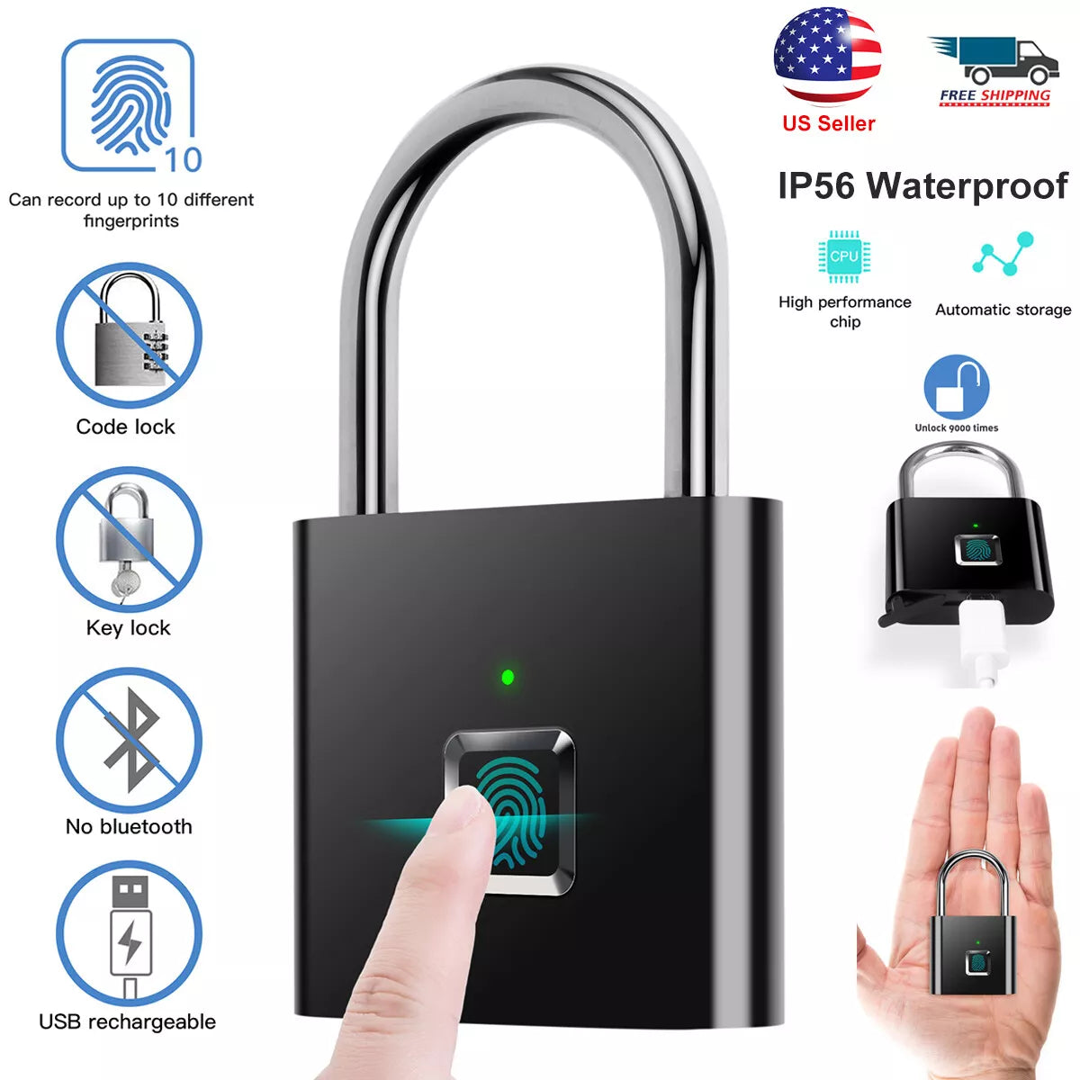 Electric Keyless Fingerprint Padlock