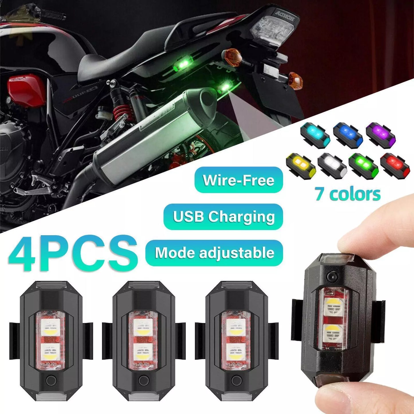 Multicolour Bike Sight Warning Lights