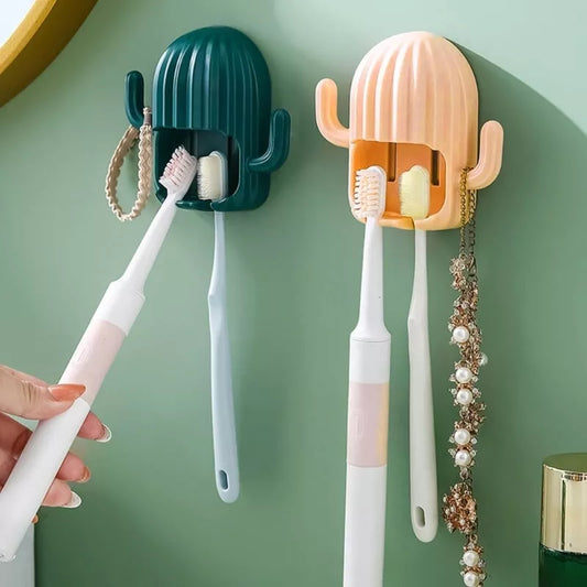 Wall Mounted Cactus Toothbrush Holder