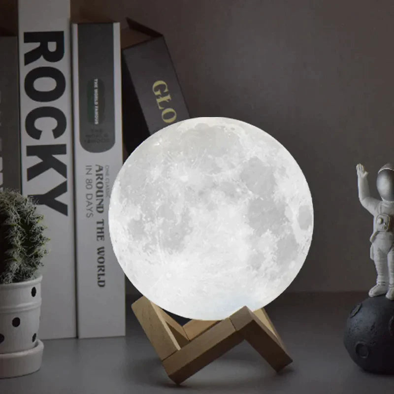 MOON LAMP, 3D PRINTING MOON NIGHT LIGHT WITH STAND TOUCH